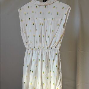 Japna White Midi Dress with Pineapple Print